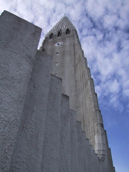 Looking up at Reykjavik Church